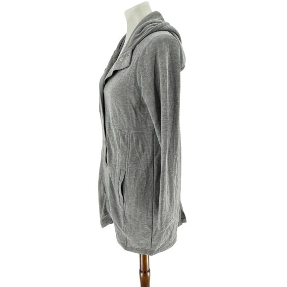 Chasor Womens Heather Gray Snap Button Long Hoodie Jacket Size S - Picture 2 of 9